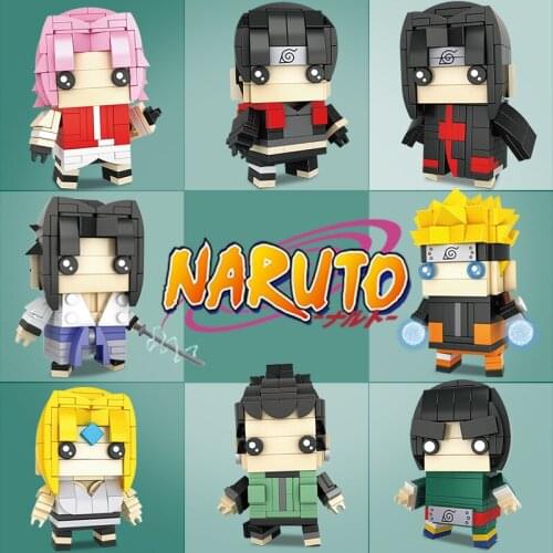 Anime NARUTO Building Blocks Uzumaki Sasuke Sakura Kakashi Itachi Action Figures Toys Cartoon Shikamaru Bricks Gifts Kids Toys