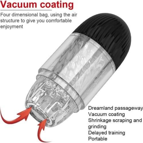 Vacuum Coating Pocket Cup for Men Soft Elastic Male Masturbator Cup Washable Transparent Adult Endurance Exercise Sex Products