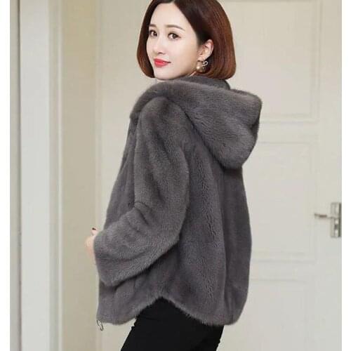 Jacket Womens Plus Size Short Fur Coats 2020 Winter Fashion Faux Fur Cashmere Zipper Splicing Hooded Skinny Warm Jackets Woman