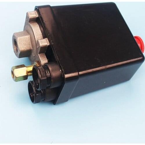 Miniative Air Compressor Bar Pressure Switch Control Valve Black 1Port / 4Port 240V 15A 1.2Mpa PSi 175 Red ON/OFF Switch Knob