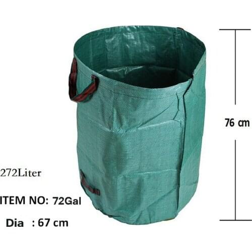 60L-272L Large Capacity Garden Bag Reusable Leaf Sack Trash Can Foldable Garden Garbage Waste Collection Container Storage Bag