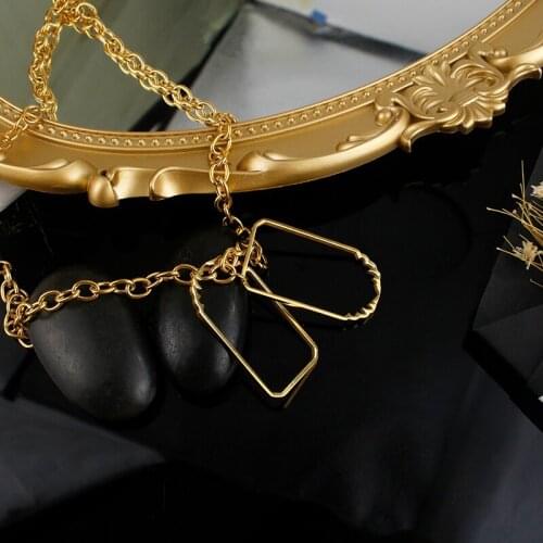 Geometric box necklace jewelry stainless steel pendant jewelry fashion trend men and women jewelry gifts for girlfriend