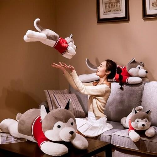 Dorimytrader new pop husky doll plush toy giant soft cute dog sleeping pillow birthday gift 100cm 120cm DY50590