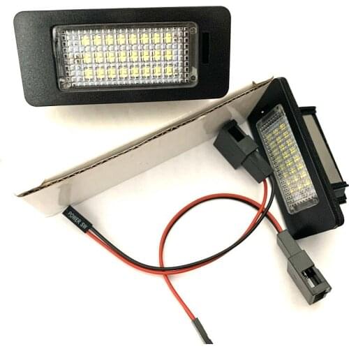 2PCS LED Car Number License Plate Lamps Error Free License Plate Light With 24LED For Audi A1 A4 A5 A6 A7 B8 C7 Q5 S5