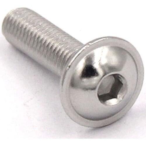 50pc/lot ISO7380.2 M3 M4 M5 M6 304 Stainless Steel Half Round Button Flange Head With Washer Inner Hex Socket Allen Screws Bolt
