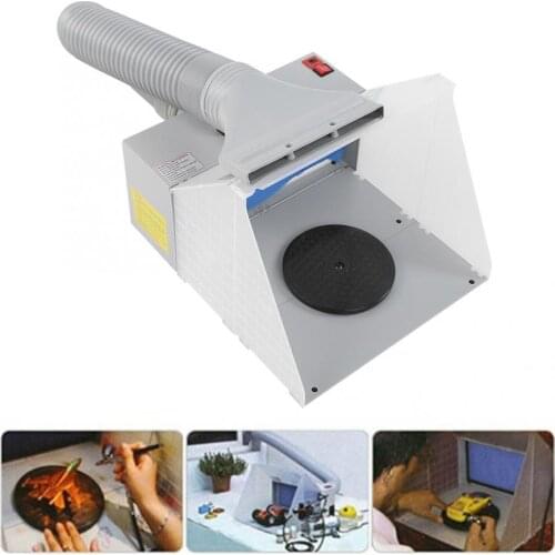 Portable Airbrush Spray Extractor Set HS-E420DCLK airbrush spray booth Exhaust Filter EU/US Plug Paint Kit for Model Crafts