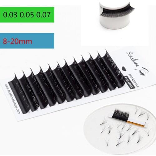 Seashine Makeup Super Long Easy Fanning False Eyelash Extension 8-20mm Fast Blooming 2d-20d Fanning Lashes for Building