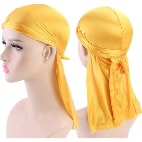 1pcs Fashion Mens Satin Durags Bandanna Pink Turban Wigs Pirate Hat Men Silky Durag Headwear Headbands