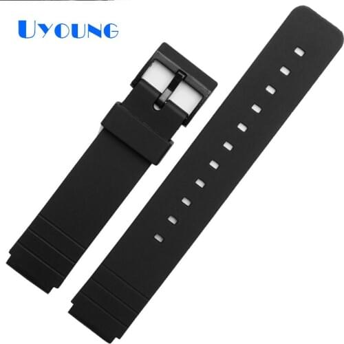 Silicone watchbands for MQ24/58/104/41/MW59 waterproof watch band replace rubber watch strap classic black convex silicone