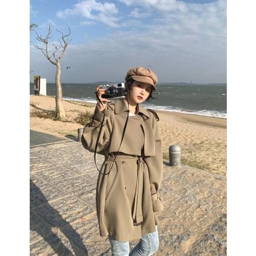 Windbreaker Coat Womens 2021 Spring and Autumn New Korean Version High End Temperament British Style Early Spring Fashionable