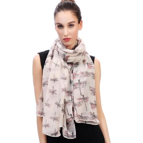 Dragonfly Print Womens Scarf Shawl Wrap Soft Lightweight Gift Accessory