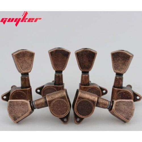 1 Set Guitar Machine Heads 3L3R Trapezium Tuning Key Peg Tuners Replacement for Electric or Acoustic Guitars Antique Bronze