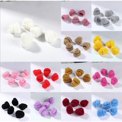 10Pcs Color Knitting Mini Hats Polyester DIY Craft Supplie Headwear Sweet Durable Garment Dolls Decor Bracelet Accessories
