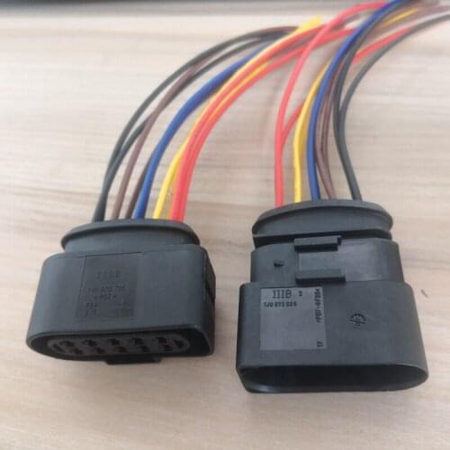 2/4/10sets/lot 10 Pin 10 Way Male Female Headlight Plug 10P Headlamp Connector With Pigtail For Audi VW Jetta Mk4 Passat CC Golf