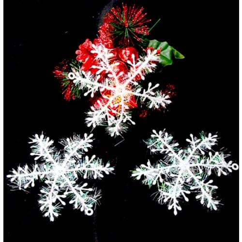 3pc Plastic snow 11cm Christmas tree decorations for home snowflake xmas navidad new year santa claus decoration ornaments decor