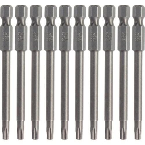 Utoolmart 5/10/20pcs 1/4" Hexagonal Shank Bits S2 Steel 50/75/100mm Long T6/T40/T15/T7/T5/T10/T8/T20/T9/T25 Magnetic Screwdriver