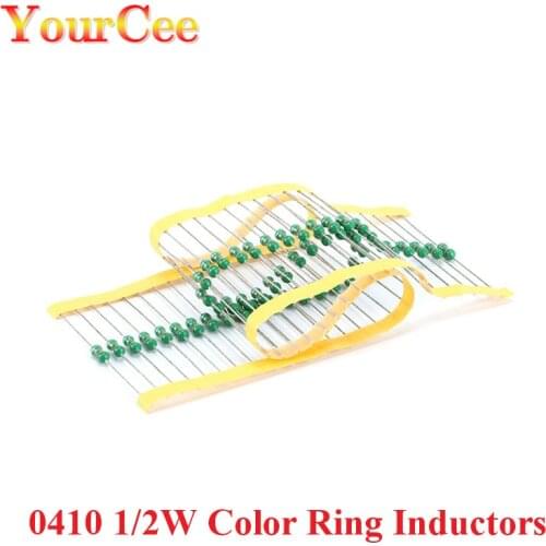 50pcs/lot 0410 1/2W Color Ring Inductors 100uh 101k Axial RF Choke Coil Inductance DIP