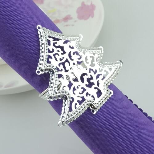 50p Christmas tree Napkin Ring Serviette Holder Wedding Banquet Dinner Decor Favor Napkin buckle Christmas decorations Wholesale