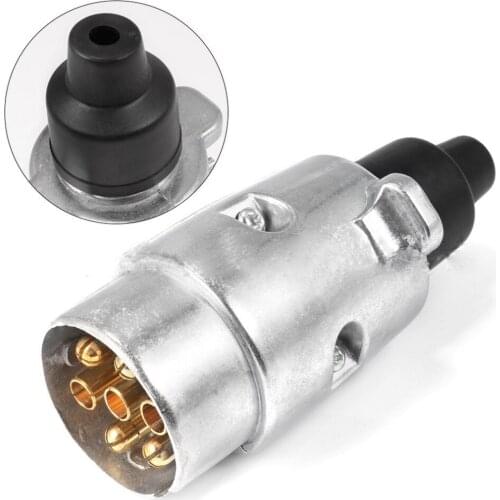 7 Pin 12 Volt Aluminium Socket Multi-functional Truck Cable Connector European Type Trailer Signal Lamp Display