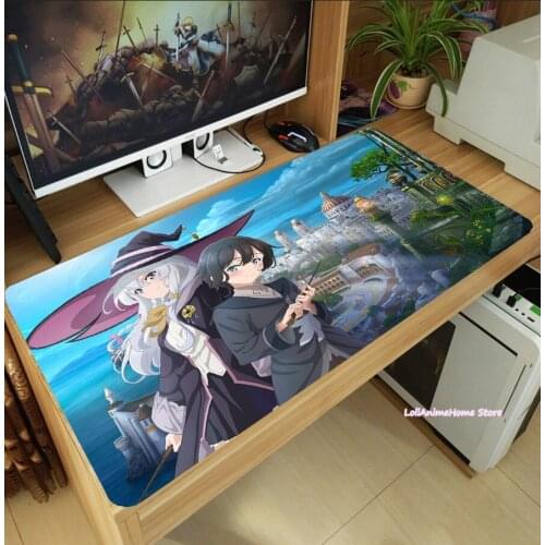 Anime Wandering Witch: The Journey of Elaina Cartoon Mouse Pad Laptop Gaming Mice Mat Anti-Slip Desk Keyboard Mat Playmat