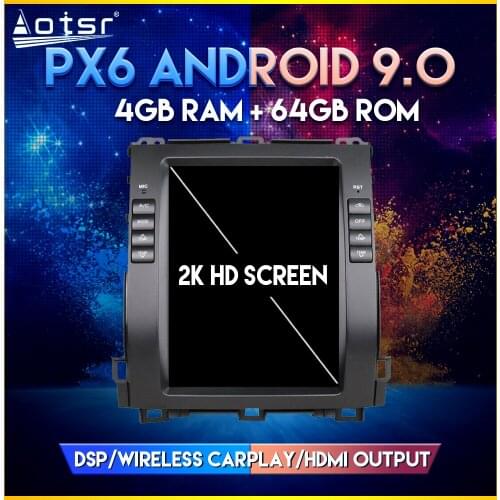 Car 4G GPS Radio For Toyota Prado For Lexus LX470 2002-2008 Android 9.0 Tesla style Vertical screen Car GPS Navigation CARPLAY