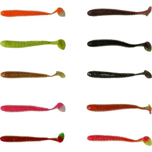 BassLegend Salted Fishing Soft Ring Shad T Tail Shape Worm Super Soft Swimbait Bass Pike Walleye Lure 100mm 5.2g