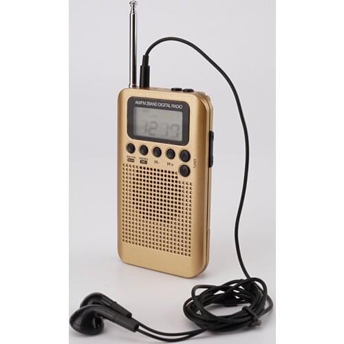 Mini LCD Digital AM FM Radio Speaker Decoding Digital Radio 2 Band 8UV Stereo Tuning Radio Pocket Radio with 3.5mm Headphone