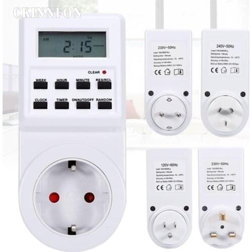 DHL 50 PCS New Plug-in Programmable Timer Switch Socket with Clock Summer Time Random Function Top Sale