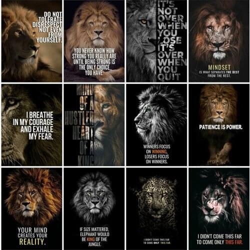 Evershine Diamond Embroidery Lion 5D DIY Black White Diamond Painting Animal Diamond Mosaic Full Layout Wall Decoration