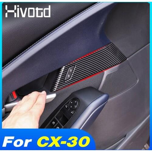 Hivotd Inner Door Handle Bowl Cover Interior Decoration Accessories Car Modification Moulding Panel For Mazda CX-30 CX30 2021