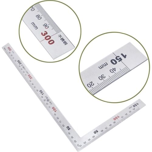 Stainless Steel 15x30cm 90 Degree Angle Metric Try Mitre Square Ruler Scale