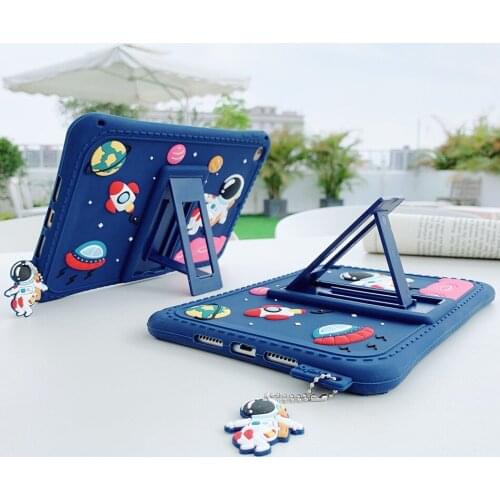 Lovely Cartoon Silicone Case for iPad Mini 5 Shockproof Cover with Funda Stand for iPad Mini 1 2 3 4 Kids Case+Stylus