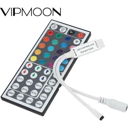 DC 12V Led Controller 44 Keys Mini IR RGB Controler LED Lights Controller IR Remote Dimmer For RGB SMD 3528 5050 LED Strip