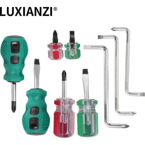 LUXIANZI 2in1 Mini Screwdriver Hand Tool Set For Home Phillips Slotted Bits Screw Driver Phone Precision Car Repair Multi-tool