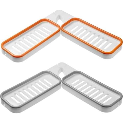 Multifunction Rotatable Corner Shelf Wall-Mounted Bathroom Storage Rack Hollow Drain Basket Adhesive Kitchen Organizer