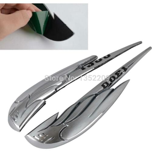 Motorcycle 2x Fuel Gas Tank Emblem Badge Chrome Decals Sticker Fits For Honda VTX1300 1300T