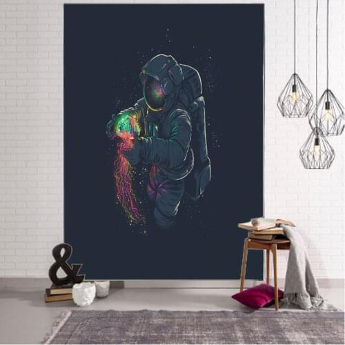 Nordic Astronaut Decoration Mural Tapestry Bohemian Hippie Wall Curtain Tapestry Hanging Family Bedroom Living Room