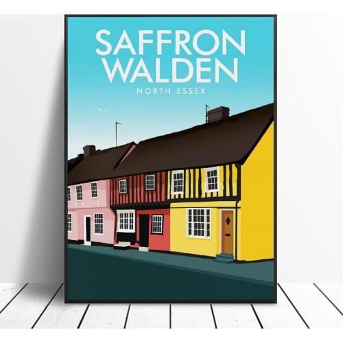 Saffron Walden Essex Canvas Print Wall Art Poster Picture Modern Minimalist Bedroom Living Room Decoration No Frame