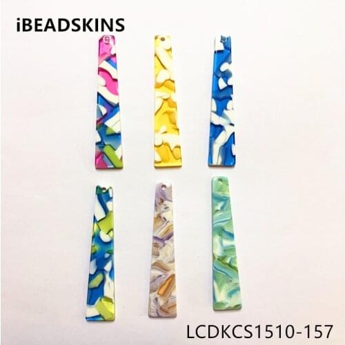 New arrival! 55X12mm 50pcs/lot acetic acid imitate marble texture Trapezoid-shape charms for earring/Jewelry DIY(As shown)