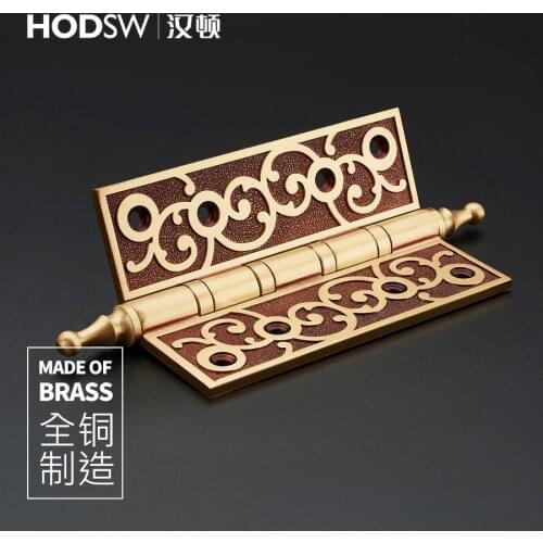 1PCS Mute Brass Thick Bearing Hinges Door Hinges Door Closing for Wood Door With Screws 4"x3"x3mm, 5"x3"x3mm Black Gold