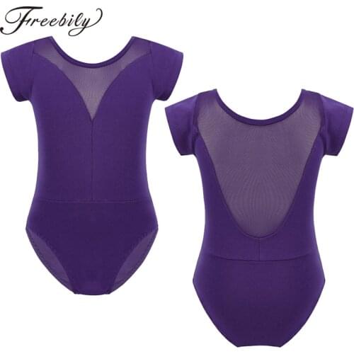 Professional Tutu Toddler Ballet Dance for Girls Ballet Leotard Mesh Splice Body V Back Gymnastics Swimsuit for Dancing Bodysuit