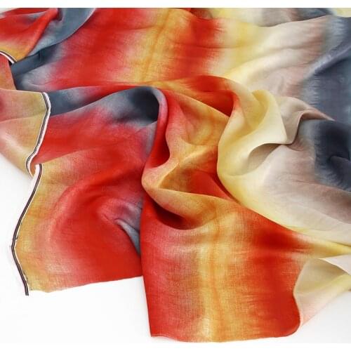 Rainbow printed chiffon polyester fabric cloth material draping shirt ladies dress pants DIY childrens sewing custom Fabric