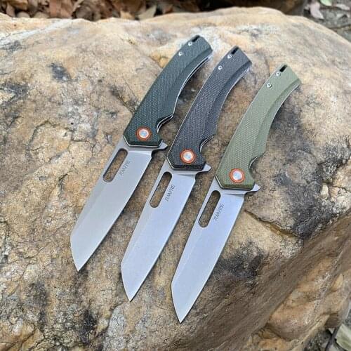 New arrival TUNAFIRE folding knife D2 high speed steel High-end linen (Micarta) handle outdoor camping self-defense pocket tool
