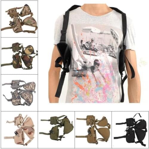 Tactical Military Shoulder Colt 1911 USP P226 M9 92 Pistol Holster Pistol Gun Airsoft Holsters Double Magazine Pouch Holder Gear