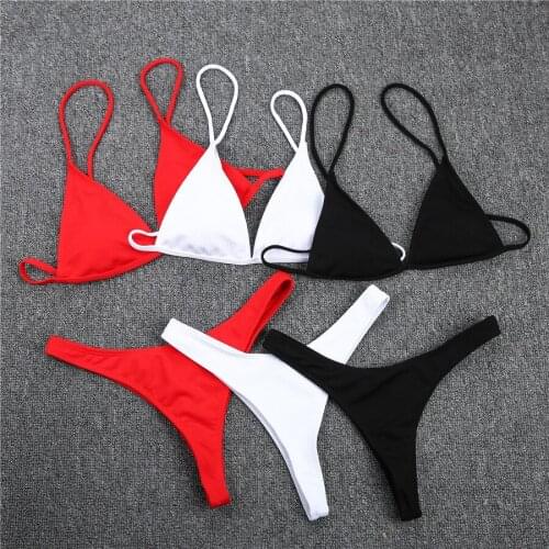 Sexy Bikini Thong Women Swimsuit Bikini Set Push Up Swimwear Low Waist Bathing Suits Beach Wear 2021 New Swimming Suit For Women