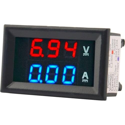 1pc DIY DC100V 10A Voltmeter Ammeter Blue Red Dual Amp Volt Voltage Current Meter Gauge Tester Panel Digital LED Display for Car