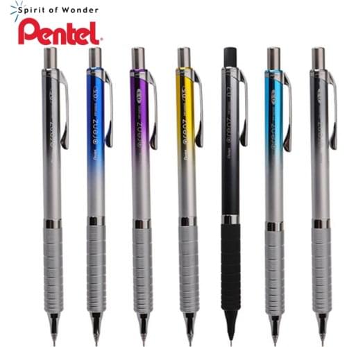 1pcs Pentel Mechanical Pencil XPP1005G Gradient Color Anti-Break Core Metal Low Center Of Gravity Student Drawing 0.3/0.5mm Lead