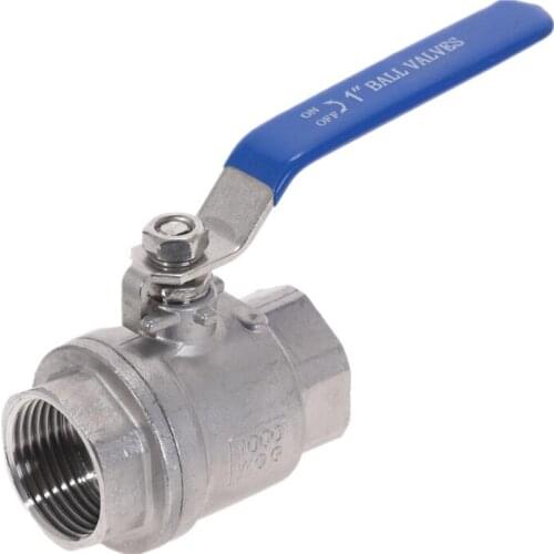 1pcs Female Stainless Steel SS304 2P Full Port Ball Valve with Vinyl Handle Thread Valves Max 1000psi ON-OFF Plumbing Supply