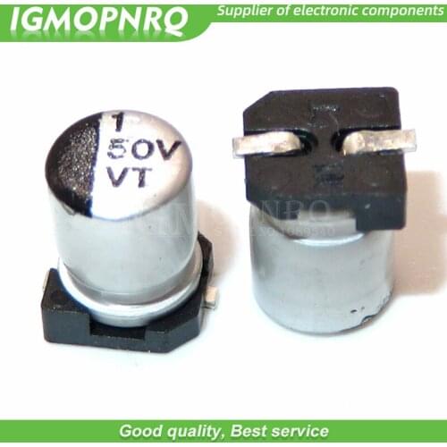 10pcs 50V1UF 4*5.5mm SMD aluminum electrolytic capacitor 1uf 50v 50V1UF-SMD