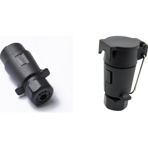 2Pieces 7 Pin Plastic Trailer Plug Connector+Trailer Plug Round Wiring Lights Tow